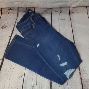 Old Navy Power Slim Straight Distressed Jeans Size 4 Long